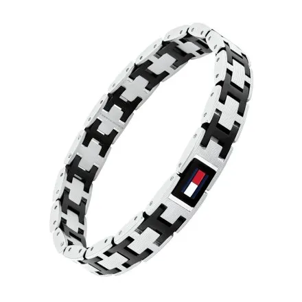 Tommy Hilfiger bransoletka męska srebrno-czarna 2790684