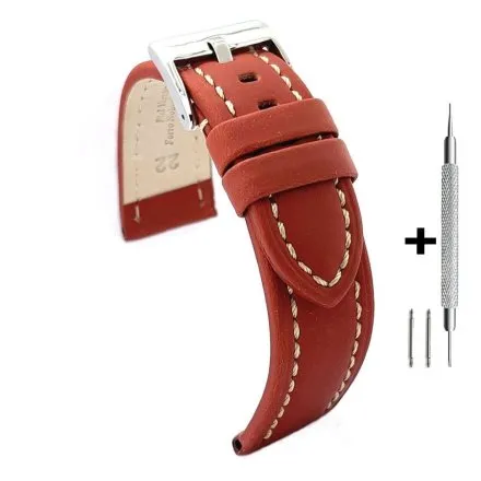 Brązowy pasek 20 mm skórzany DILOY 377.20.08 + GRATIS dwa teleskopy i narzędzie