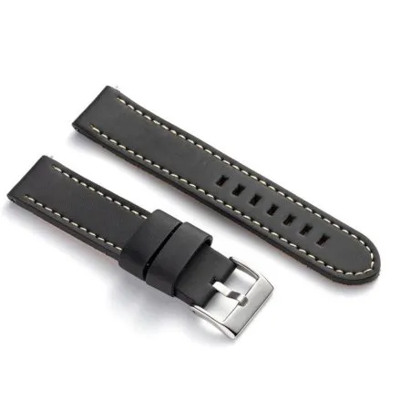 Czarny pasek 24 mm skórzany DILOY 384.24.58 + GRATIS dwa teleskopy i narzędzie