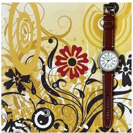 Jasnobrązowy pasek 26 mm skórzany DILOY 414.26.03 + GRATIS dwa teleskopy i narzędzie