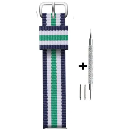 Zielono-granatowy pasek 20 mm tekstylny nato DILOY 387D.22.W5 + GRATIS dwa teleskopy i narzędzie