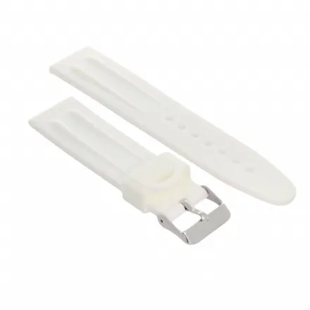 Biały pasek 22 mm kauczukowy DILOY BR01.22.22 + GRATIS dwa teleskopy i narzędzie