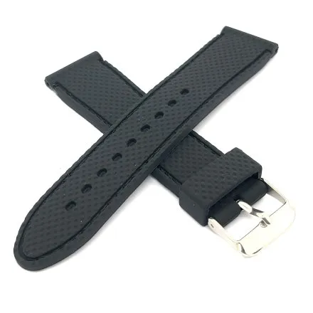 Czarny pasek 18 mm kauczukowy DILOY BR22.18.01 + GRATIS dwa teleskopy i narzędzie