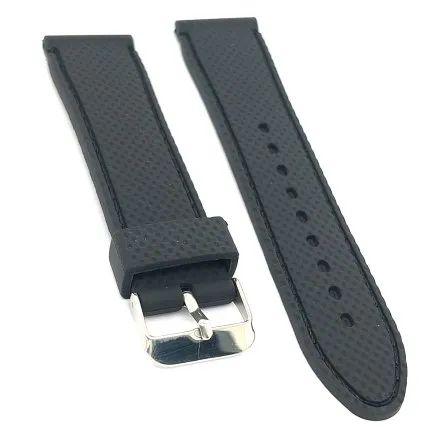 Czarny pasek 20 mm kauczukowy DILOY BR22.20.01 + GRATIS dwa teleskopy i narzędzie