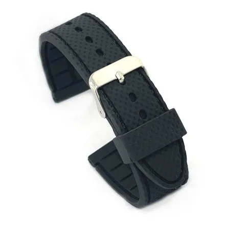 Czarny pasek 20 mm kauczukowy DILOY BR22.20.01 + GRATIS dwa teleskopy i narzędzie