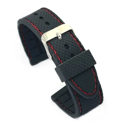 Czarny pasek 22 mm kauczukowy DILOY BR22.22.53 + GRATIS dwa teleskopy i narzędzie