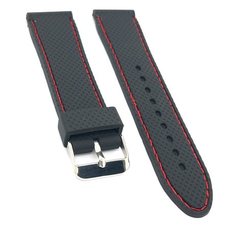 Czarny pasek 22 mm kauczukowy DILOY BR22.22.53 + GRATIS dwa teleskopy i narzędzie