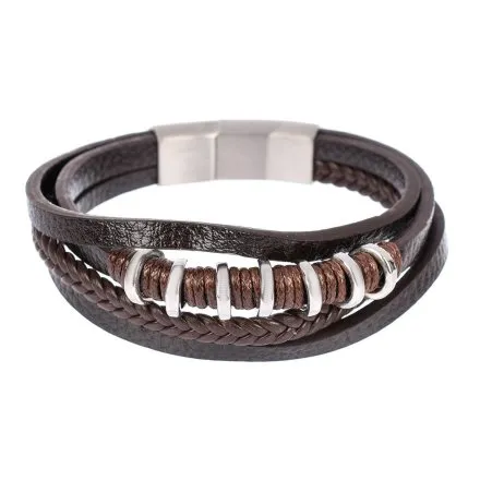 Brązowa skórzana bransoletka męska Pacific LB-024-S2