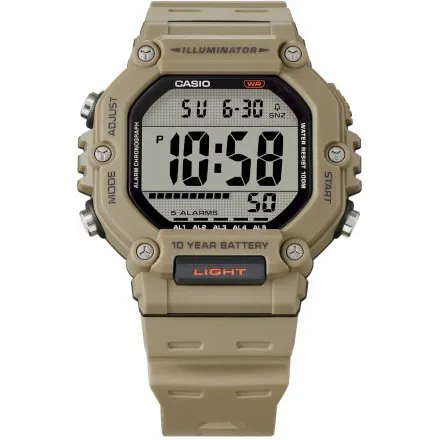 Beżowy zegarek Casio Sport z wyświetlaczem AE-1600H-5AVEF