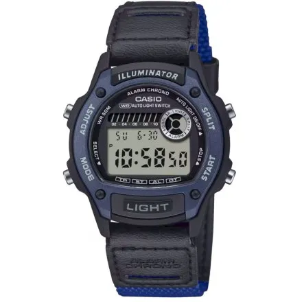 Casio W-220HF-2AVEF zegarek sportowy z paskiem parcianym czarno-niebieski