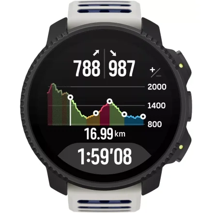 SUUNTO VERTICAL 2 ARCTIC GRAY SS051205000 czarny zegarek outdoorowy z szaro-granatowym paskiem