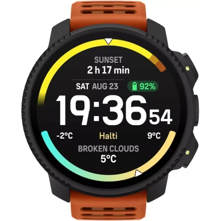 SUUNTO VERTICAL 2 CANYON SS051206000 czarny zegarek outdoorowy z pomarańczowym paskiem