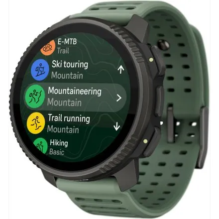 SUUNTO VERTICAL 2 TITANIUM SAGE SS051209000 czarny zegarek tytanowy outdoorowy z zielonym paskiem