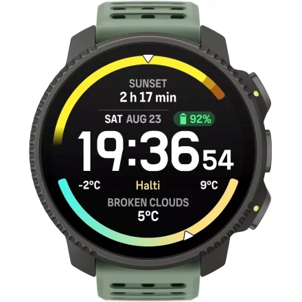 SUUNTO VERTICAL 2 TITANIUM SAGE SS051209000 czarny zegarek tytanowy outdoorowy z zielonym paskiem