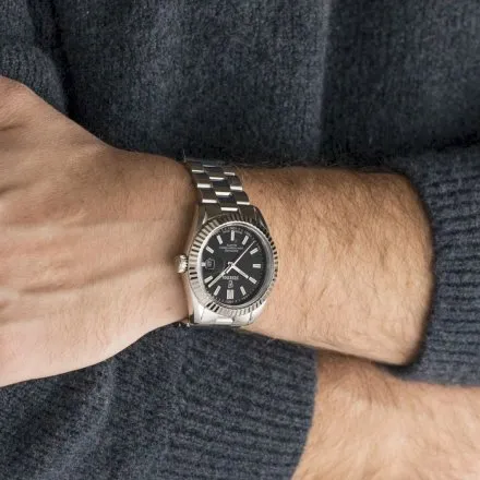 Festina Swiss Made 20084-D Zegarek męski srebrny-czarny ze szkłem szafirowym