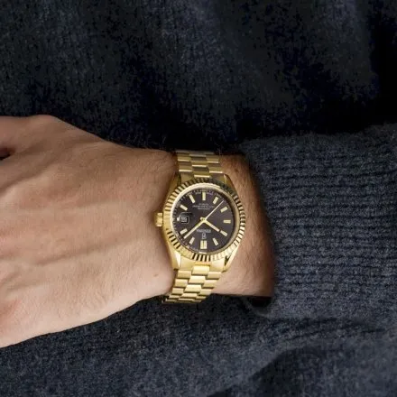 Festina Swiss Made 20086-B Zegarek męski złoty-czarny ze szkłem szafirowym