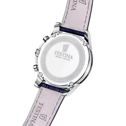 Festina Swiss Made 20094-3 zegarek męski na pasku granatowy retro chrono