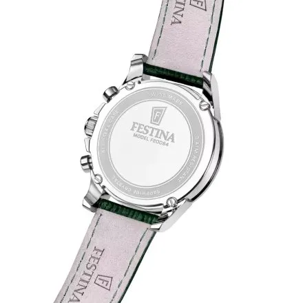 Festina Swiss Made 20094-4 zegarek męski na pasku zielony retro chrono