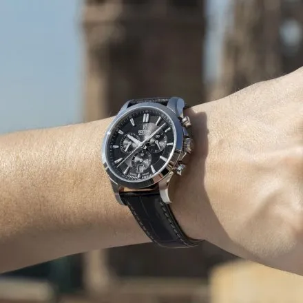 Festina Swiss Made 20094-5 zegarek męski na pasku czarny retro chrono