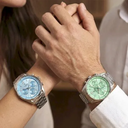 Festina Boyfriend Chrono 20093-2 zegarek srebrny na bransolecie błękitny