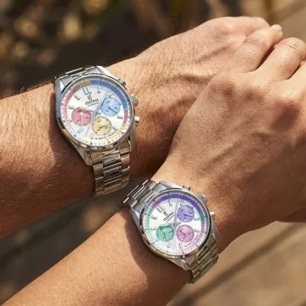 Festina Boyfriend Chrono 20093-6 zegarek srebrny na bransolecie kolorowy