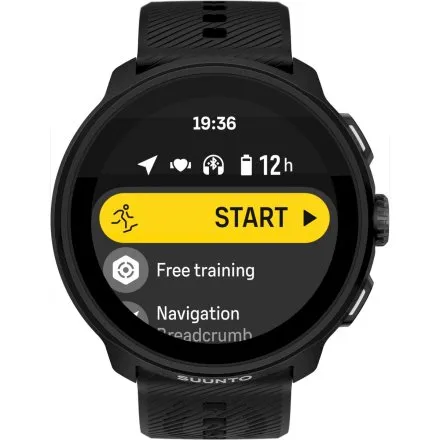 SUUNTO Run All Black czarny zegarek do biegania z silikonowym paskiem SS051272000