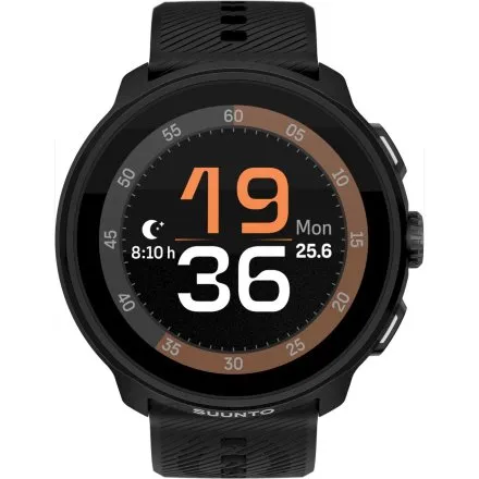 SUUNTO Run All Black czarny zegarek do biegania z silikonowym paskiem SS051272000