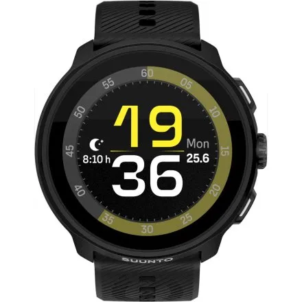SUUNTO Run All Black czarny zegarek do biegania z silikonowym paskiem SS051272000