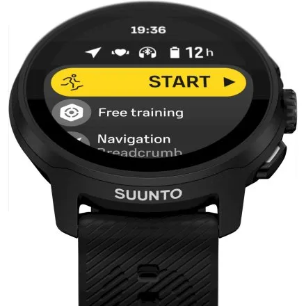 SUUNTO Run All Black czarny zegarek do biegania z silikonowym paskiem SS051272000