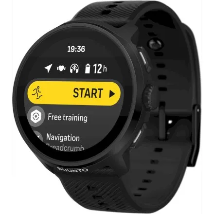 SUUNTO Run All Black czarny zegarek do biegania z silikonowym paskiem SS051272000