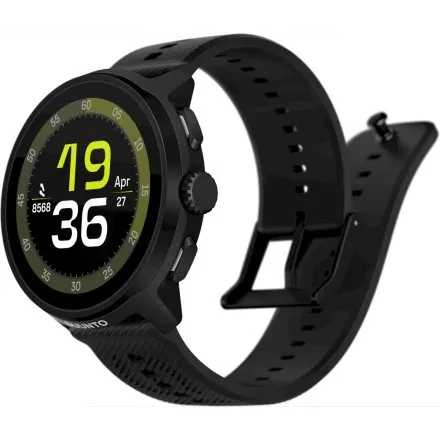 SUUNTO Run All Black czarny zegarek do biegania z silikonowym paskiem SS051272000