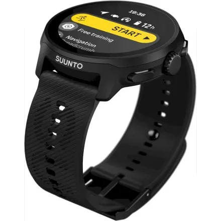 SUUNTO Run All Black czarny zegarek do biegania z silikonowym paskiem SS051272000