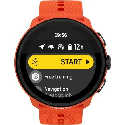 SUUNTO Run Coral Orange pomarańczowy zegarek do biegania z silikonowym paskiem SS051275000