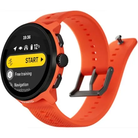 SUUNTO Run Coral Orange pomarańczowy zegarek do biegania z silikonowym paskiem SS051275000