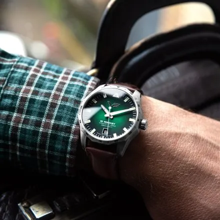 Vostok Europe N1 Rocket Compact NH35A-125A749B zegarek automatyczny męski zielony na bransolecie