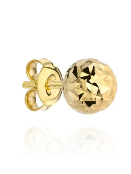 Kolczyki złote kulki super lekkie diamentowane 8 mm • Złoto 333 0.67 g