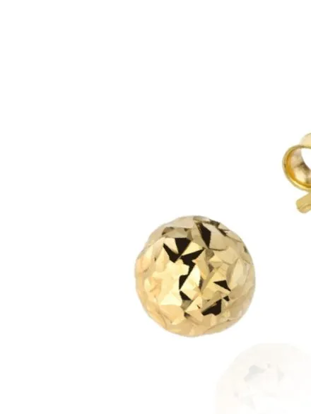 Kolczyki złote kulki super lekkie diamentowane 8 mm • Złoto 333 0.67 g