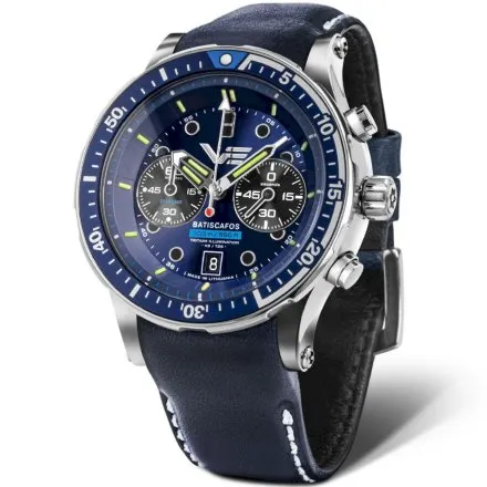 Zegarek Vostok Europe Batiscafos niebieski 6S21-511A772 Diver 300m Chrono