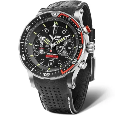 Zegarek Vostok Europe Batiscafos czerwono-czarny 6S21/511A771 Diver 300m Chrono 
