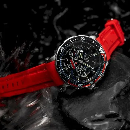 Zegarek Vostok Europe Batiscafos czerwono-czarny 6S21/511A771 Diver 300m Chrono 