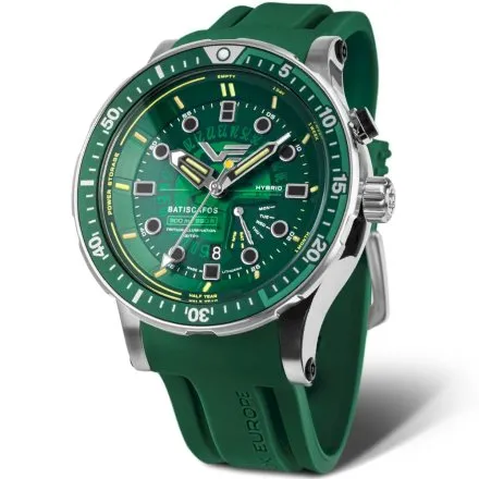 Vostok Europe Batiscafos Hybrid zielony zegarek Diver 300m Tryt