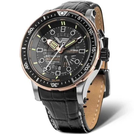 Vostok Europe Batiscafos Hybrid czarny PX84-511E769 zegarek Diver 300m Tryt