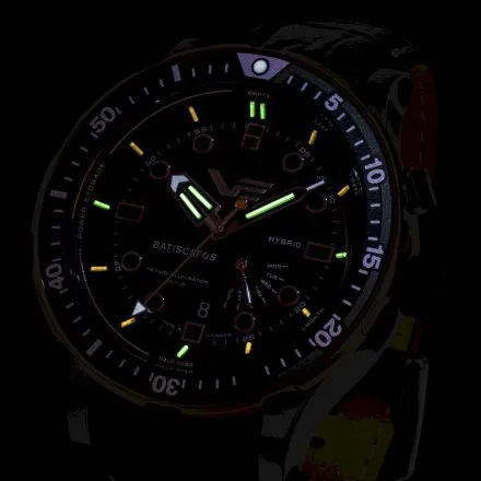 Vostok Europe Batiscafos Hybrid skóra-silikon PX84-511E769 zegarek Diver 300m Tryt