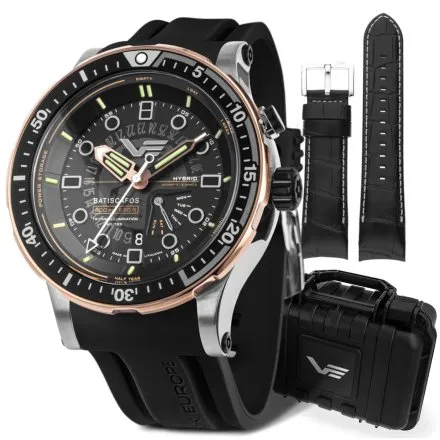 Vostok Europe Batiscafos Hybrid skóra-silikon PX84-511E769 zegarek Diver 300m Tryt