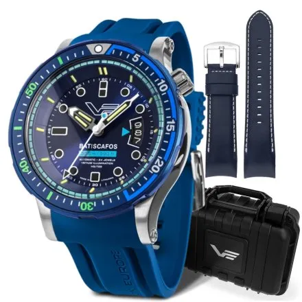 Vostok Europe Batiscafos Automatic niebieski zegarek Diver 300m