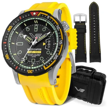 Vostok Europe Batiscafos Automatic czarno-żółty zegarek Diver 300m
