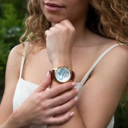 Zegarek damski Vostok Europe Vilnele Diamond różowozłoty dwa paski diamenty solar 100m