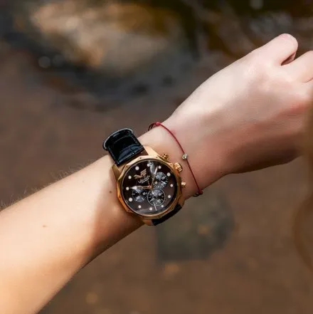 Zegarek damski Vostok Europe Vilnelė czarno-różowy JS20-125B751 chrono 100m