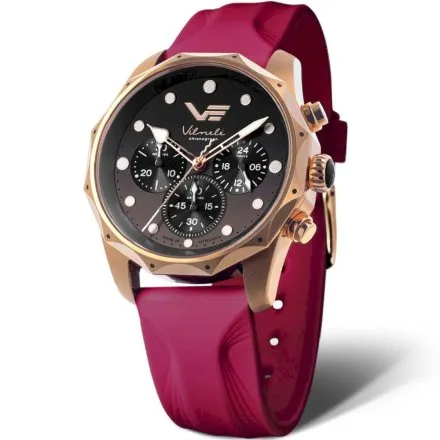 Zegarek damski Vostok Europe Vilnelė czarno-różowy JS20-125B751 chrono 100m