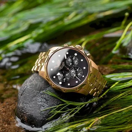 Zegarek damski Vostok Europe Vilnelė Chrono różowozłoty z bransoletą JS20-125B751B